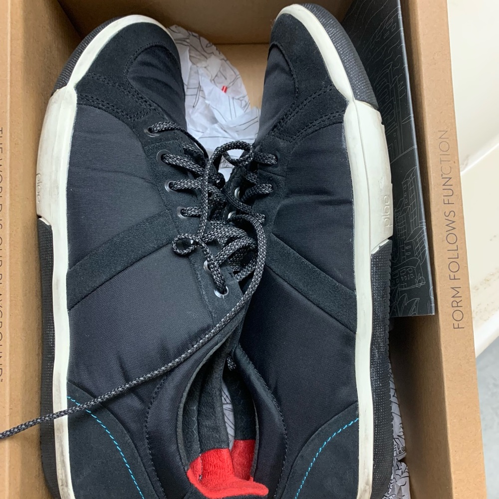 PLAE women shoes. Used (4x), comfortable, black, size 10.5W, water resistant.